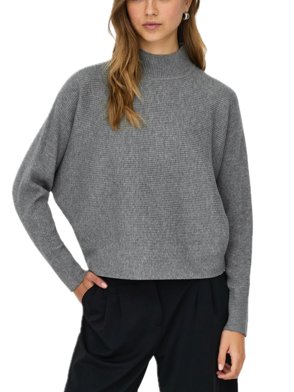 Maglia Jacqueline De Yong Prime Grigio collo alto 15351898 /Medium Grey Melange JDY 