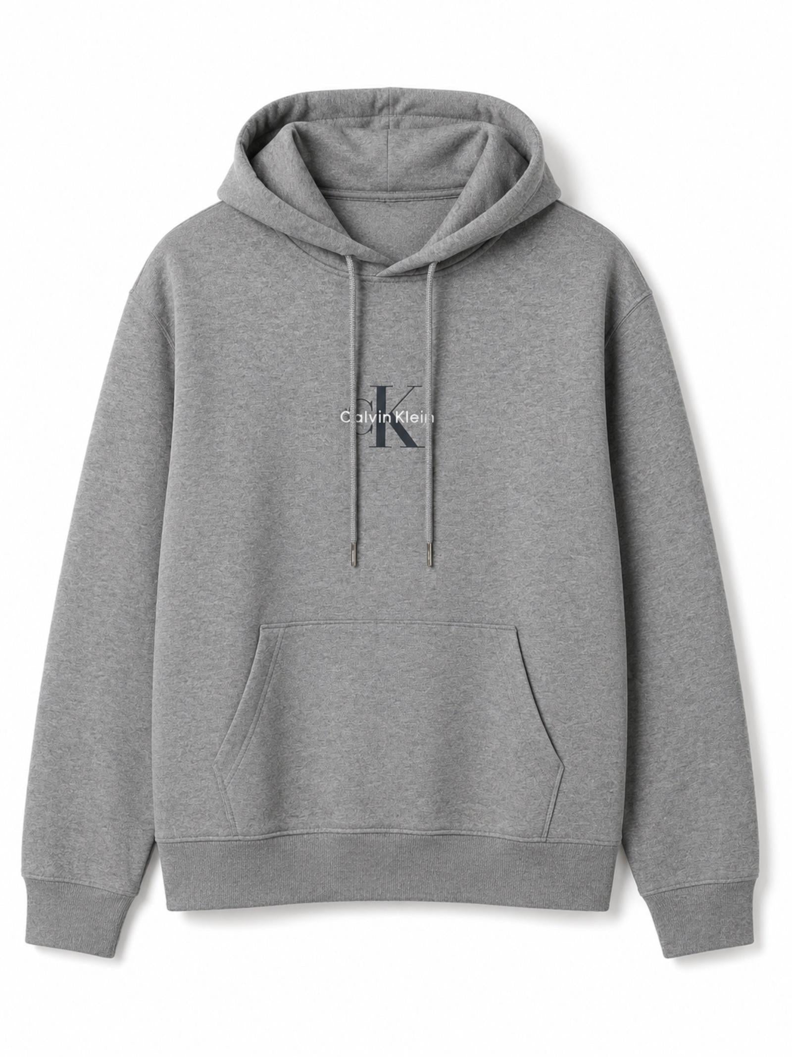 Felpa Calvin Klein monologo Grigio con cappuccio LV04RG279G P7E CALVIN KLEIN 