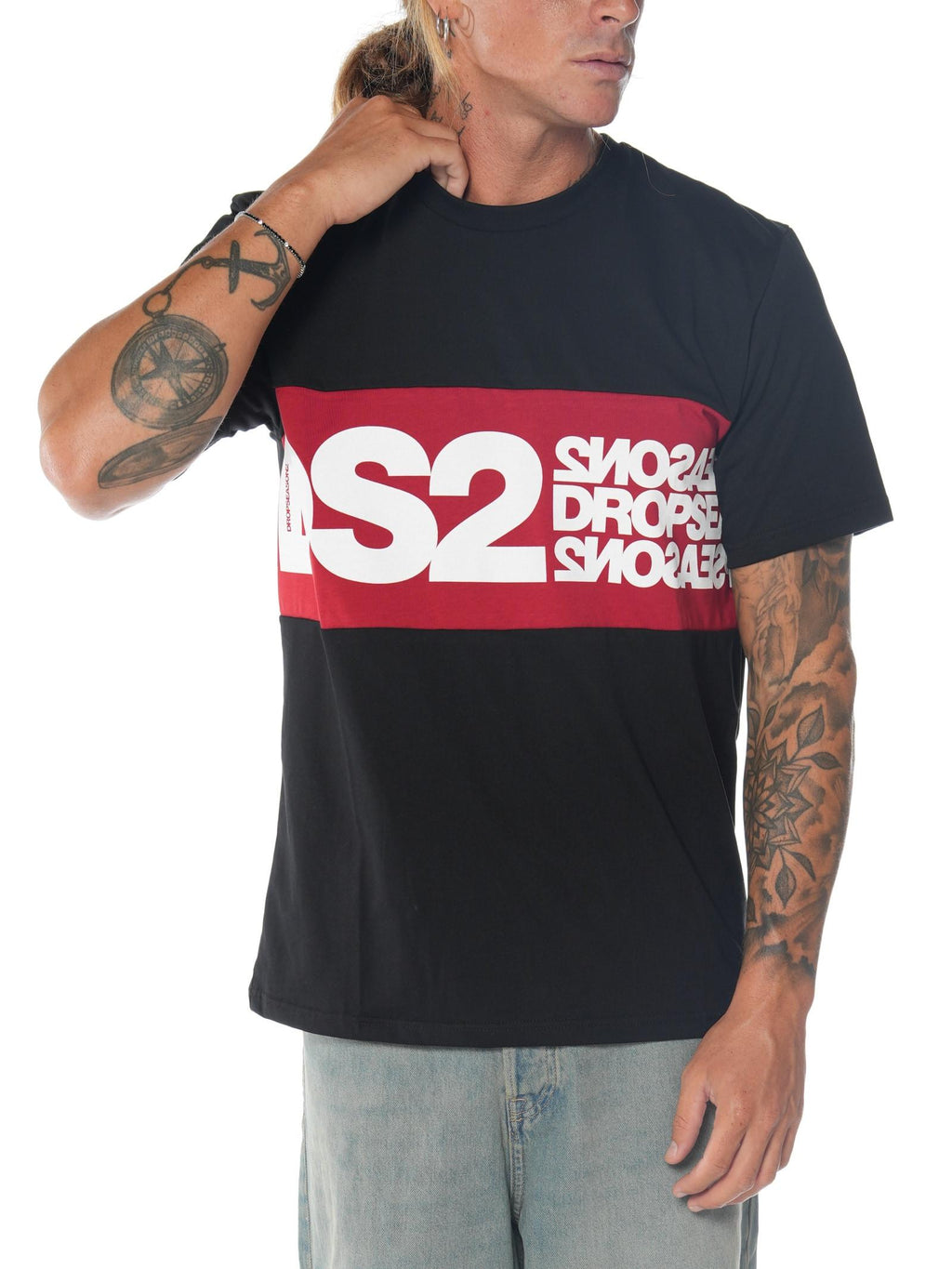 T-shirt DS2 Nero con maxi logo FW25216 NERO DS2 