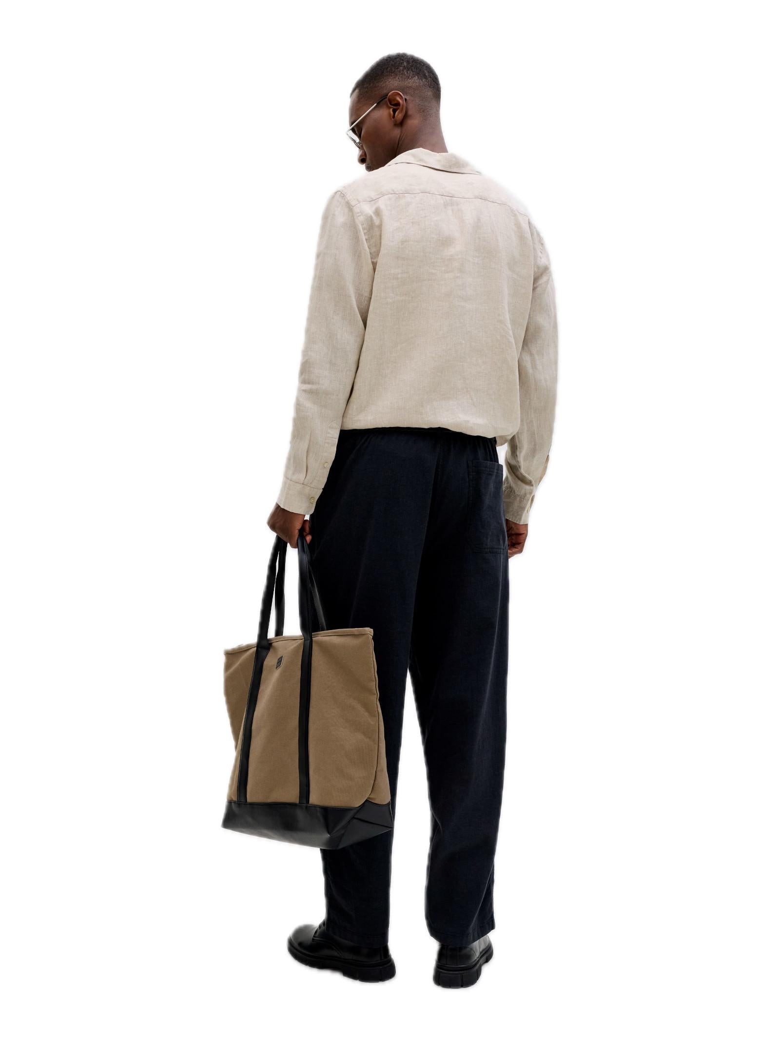 Camicia Jack & Jones Beige Lawrence lino 12293563 /Silver Lining JACK & JONES 