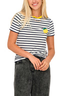 T-shirt Only Eart Bianco a righe 15318959 /Lemon Cloud Dancer ONLY 