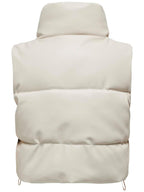 Gilet Donna beige collo alto
