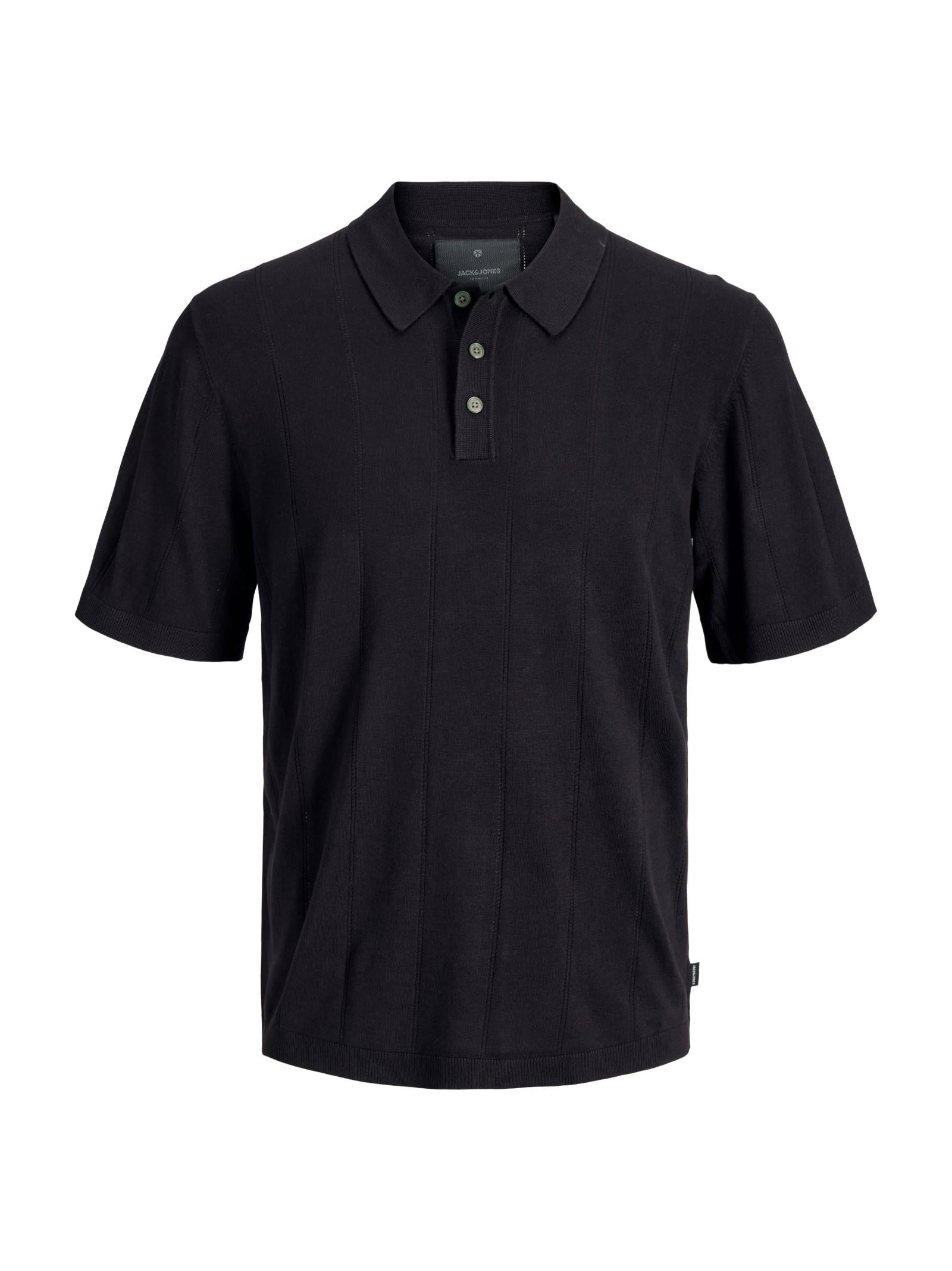 Polo Jack & Jones William Nero in maglia 12291042 /Black JACK & JONES 