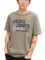 T-shirt Jack & Jones Verde Logo con stampa 12288016 /Vetiver JACK & JONES 