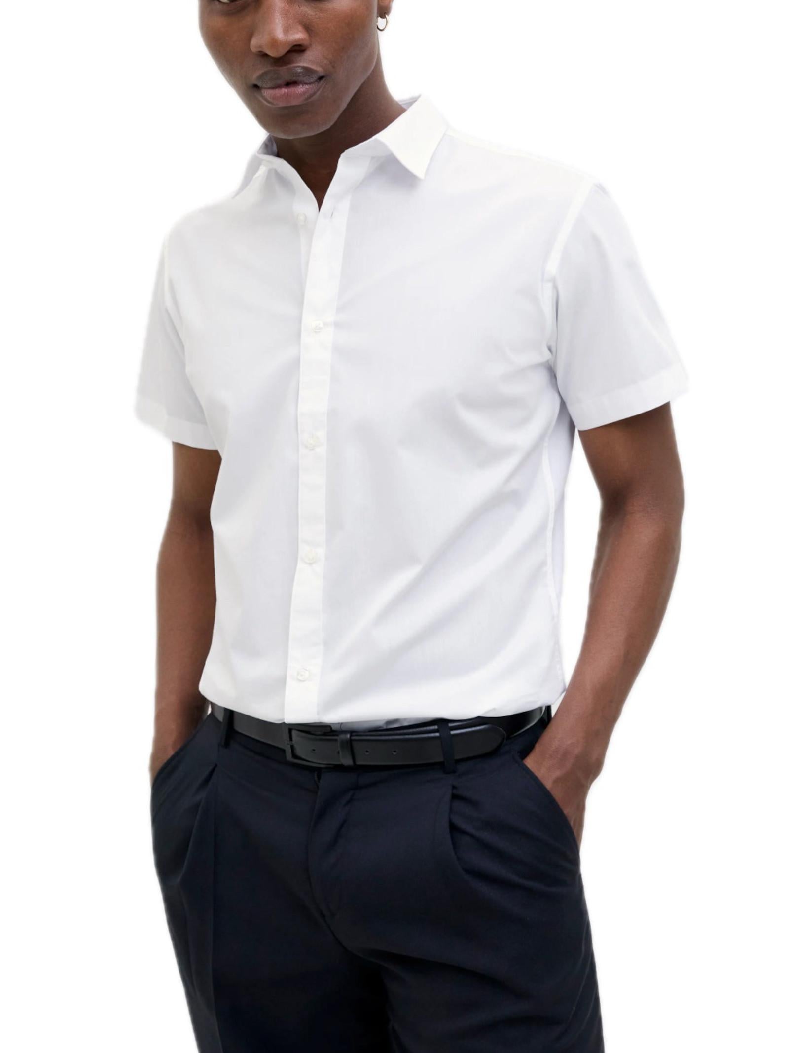 Camicia Jack & Jones Bianco Joe manica corta 12195062 /White JACK & JONES 