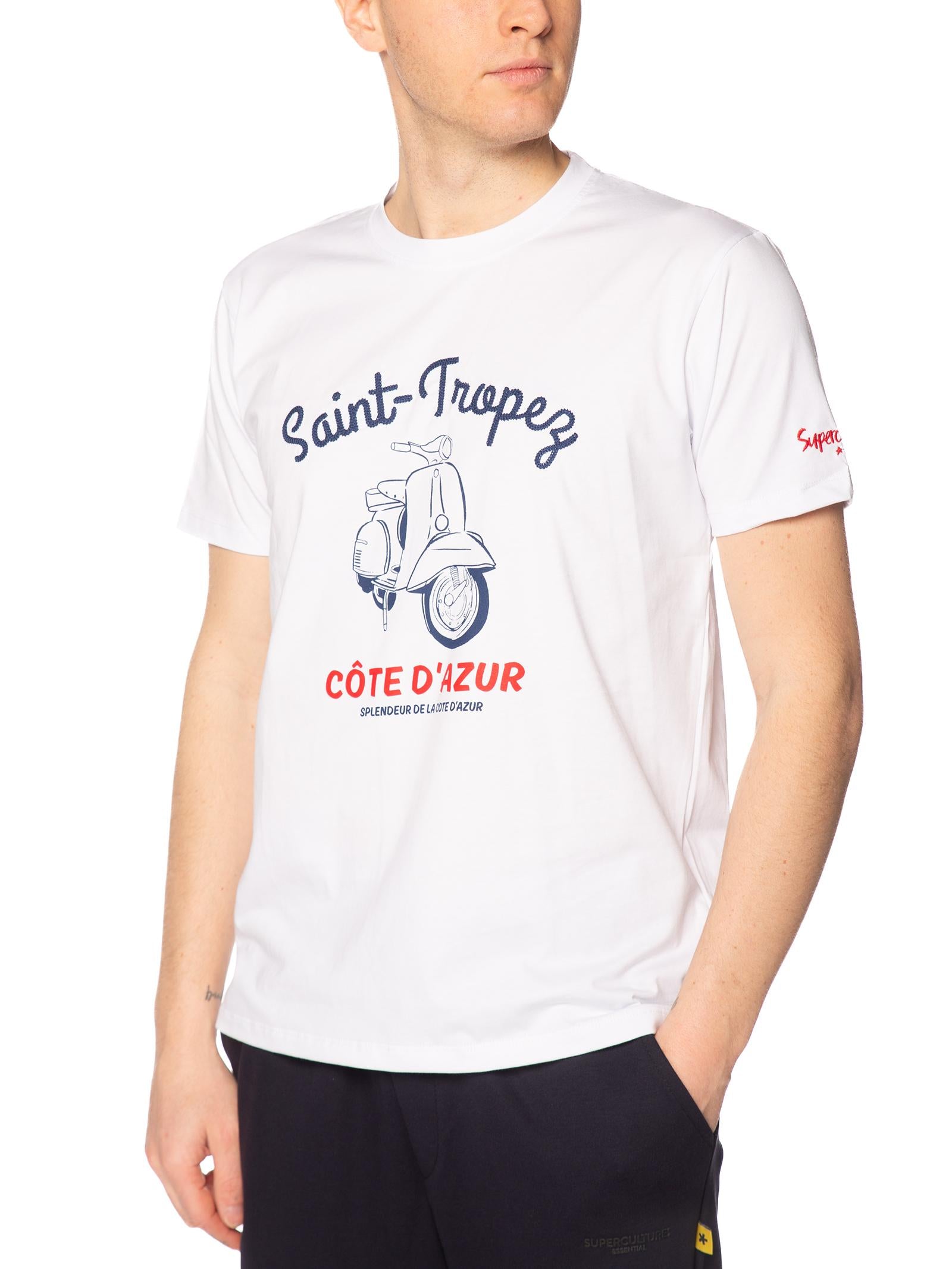 T-shirt Superculture Bianco Saint Tropez A1835 BIANCO SUPERCULTURE 