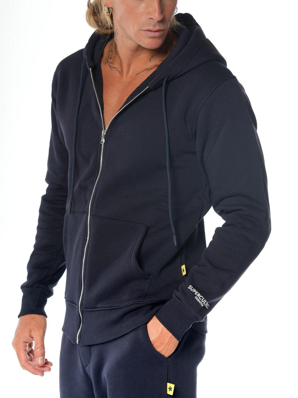 Felpa Superculture Blu zip cappuccio JUST BLU SUPERCULTURE 