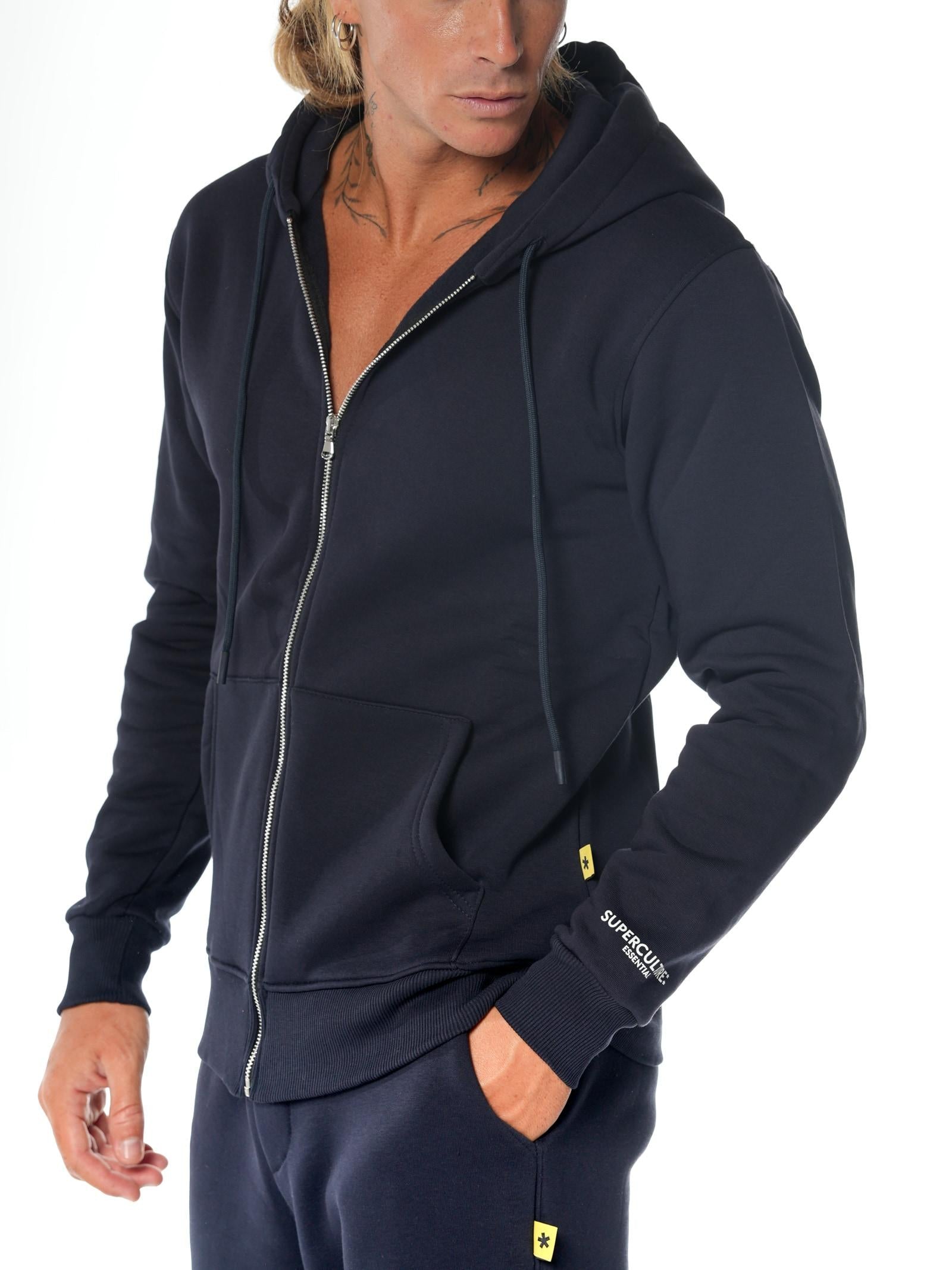 Felpa Superculture Blu zip cappuccio JUST BLU SUPERCULTURE 