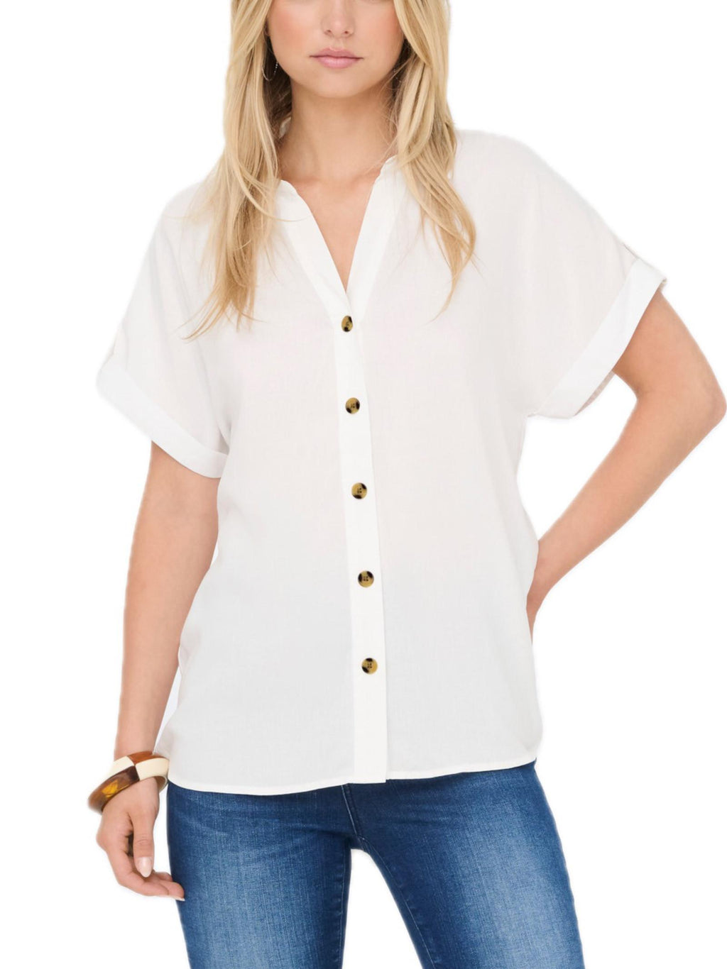 Camicia Only Bianco Yasmin a manica corta 15348758 /Snow White ONLY 