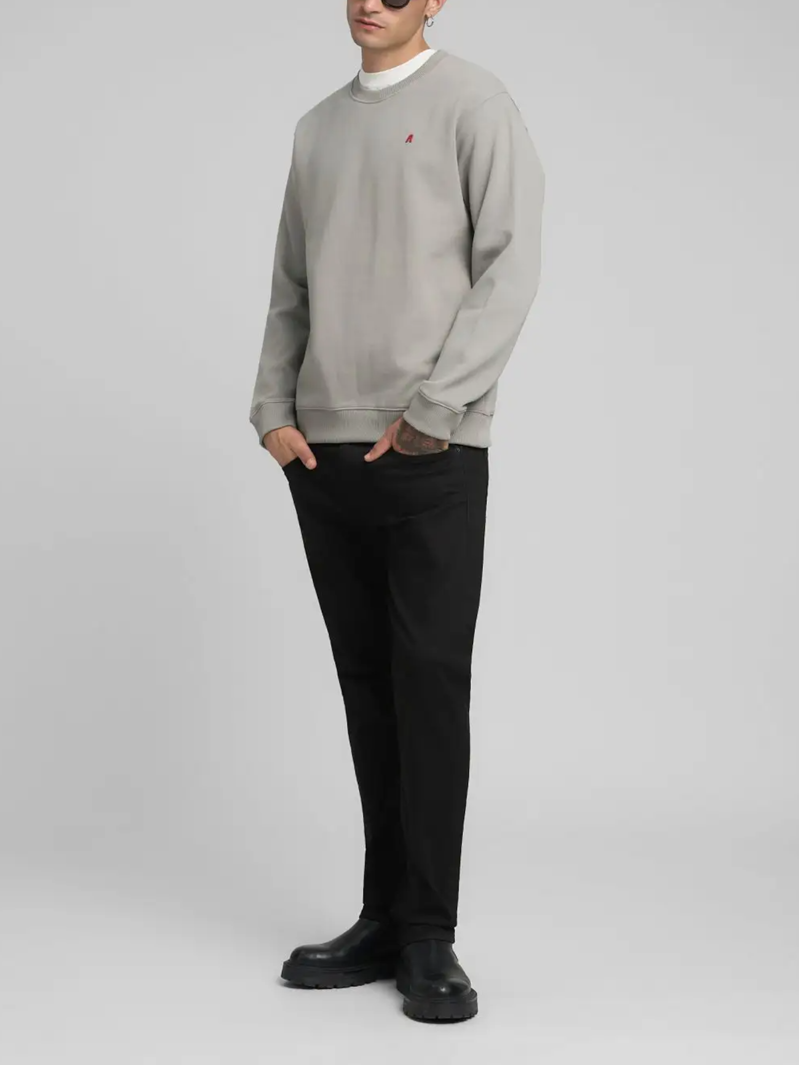 Felpa Replay Grigio logo piccolo M3106 589 REPLAY 