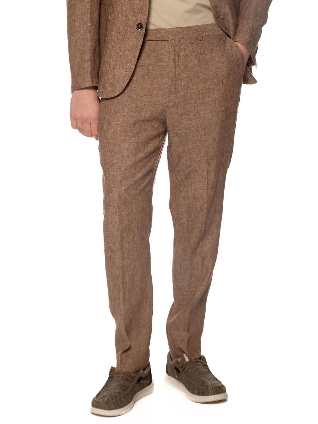 Pantalone Seinse Fango in lino fiammato PSE1530 FANGO SEINSE 