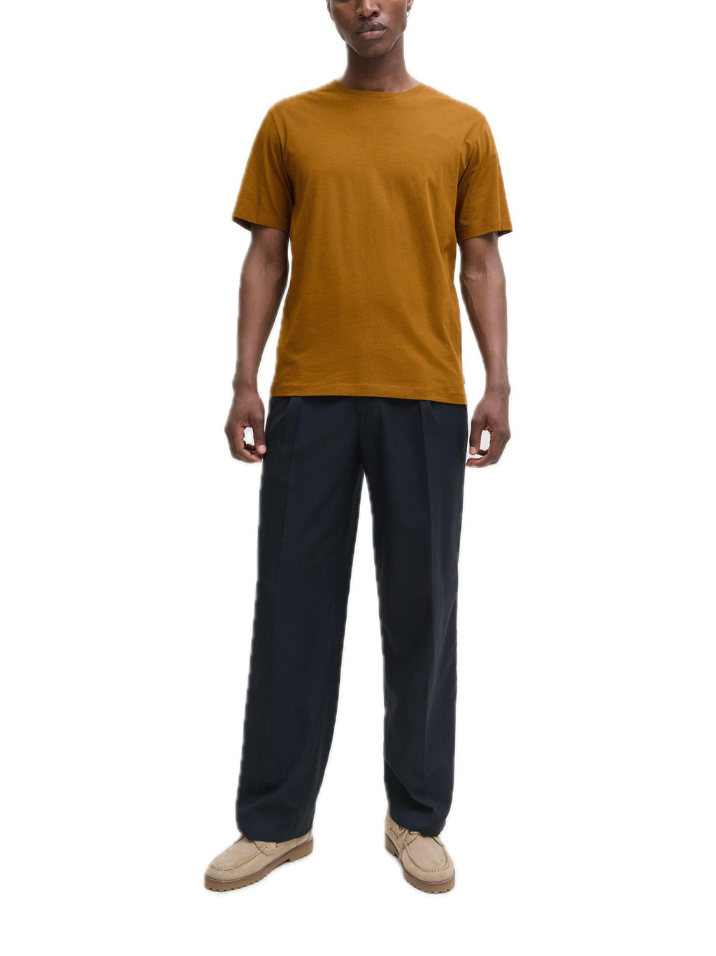 T-Shirt Jack & Jones Organic Cammello basic girocollo 12156101 /Monks Robe JACK & JONES 