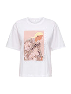 T-shirt Only Bianco Susan stampa 15372179 /Pulse Bright White ONLY 