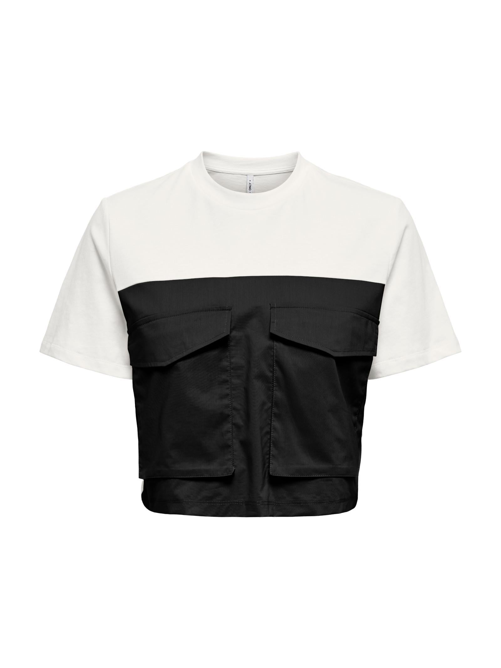 T-shirt Only Bianco Nero Dara taschini 15346594 /Black Cloud Dancer ONLY 