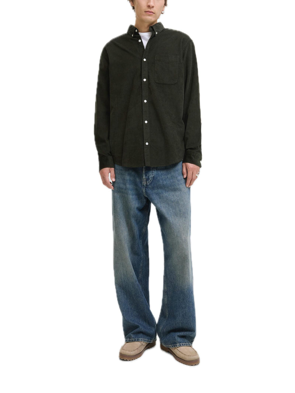 Camicia Jack & Jones Classic Verde a costine 12278967 /Rosin JACK & JONES 