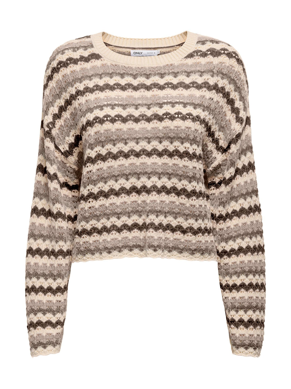 Maglia Only Marrone Asia cropped 15339609 /Feather Birch ONLY 