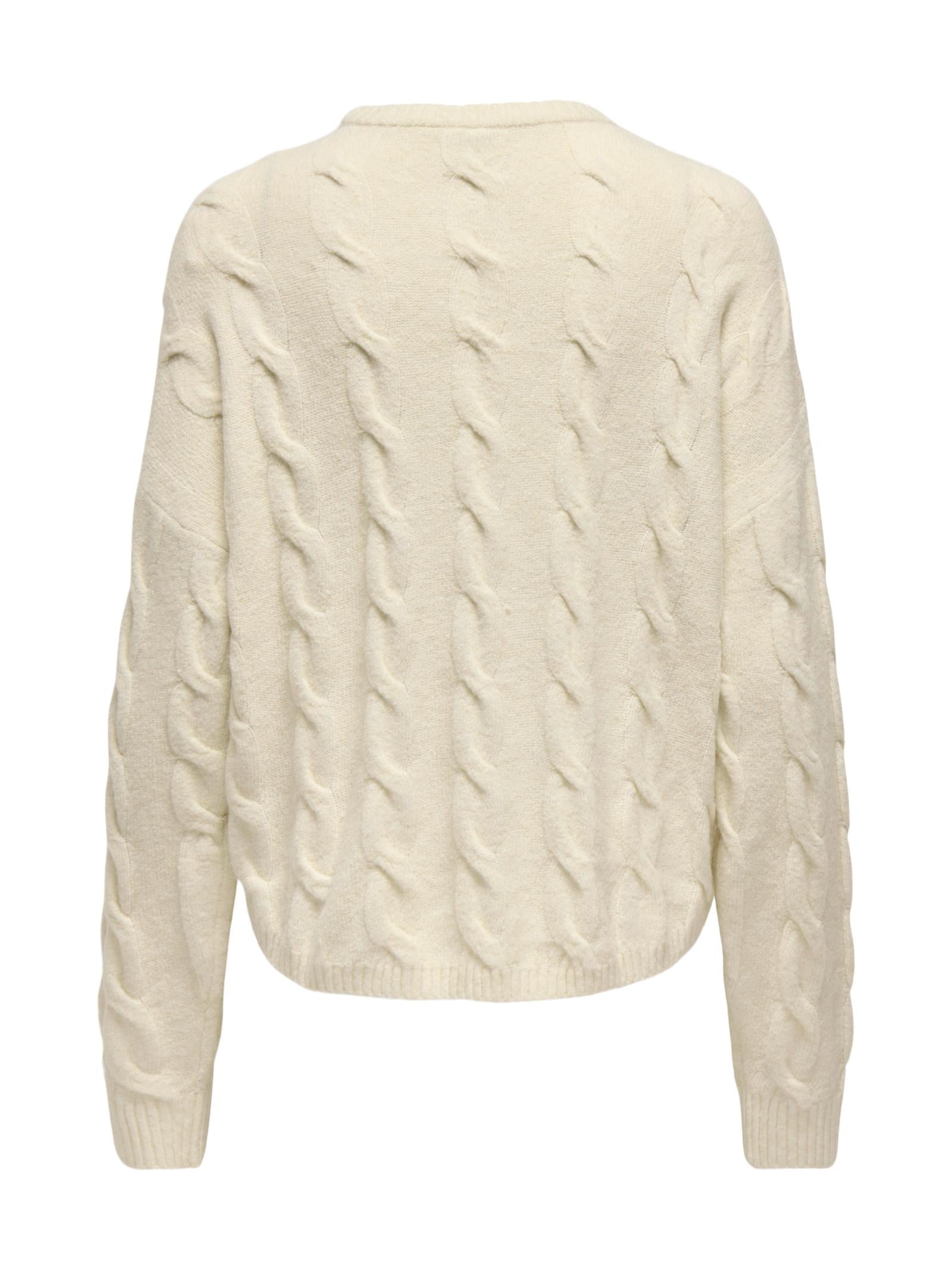 Maglia Only Jeanet Panna con orlo stondato 15350361 /Birch ONLY 