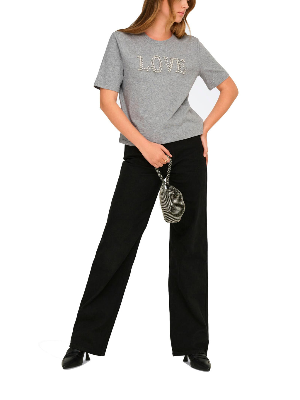 T-shirt Only Alice Grigio Loose 15368936 /Light Grey Melange ONLY 