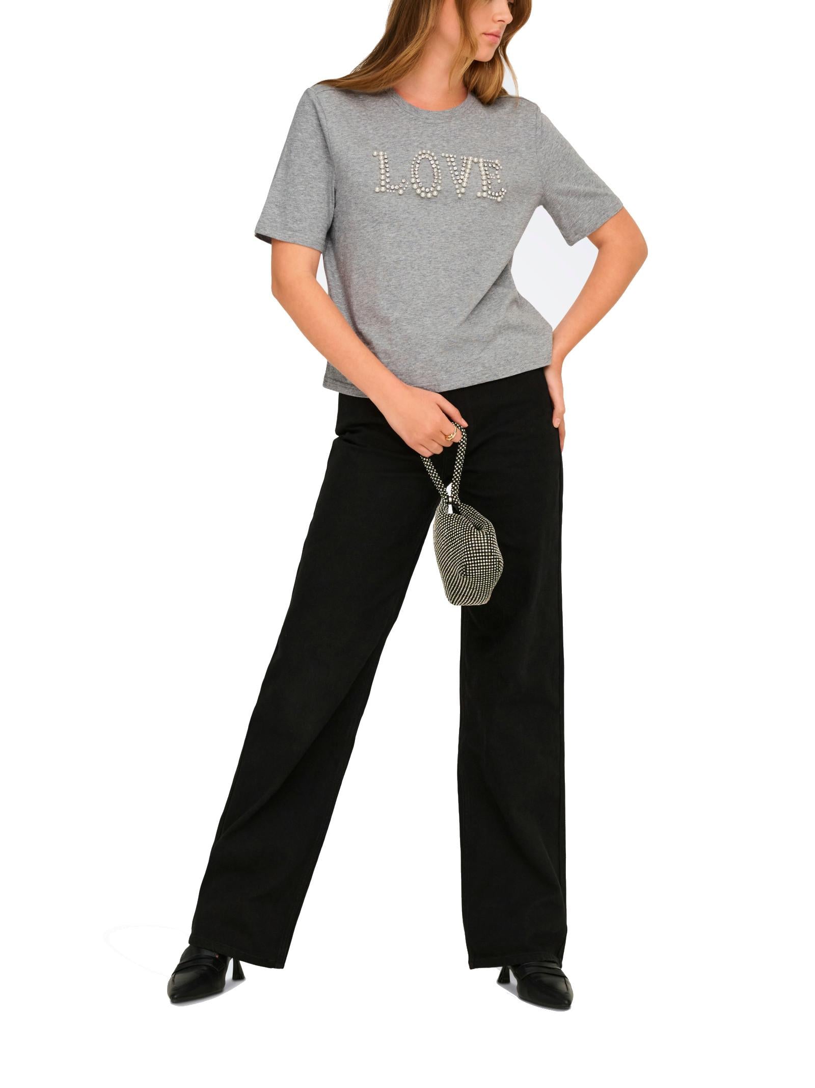 T-shirt Only Alice Grigio Loose 15368936 /Light Grey Melange ONLY 