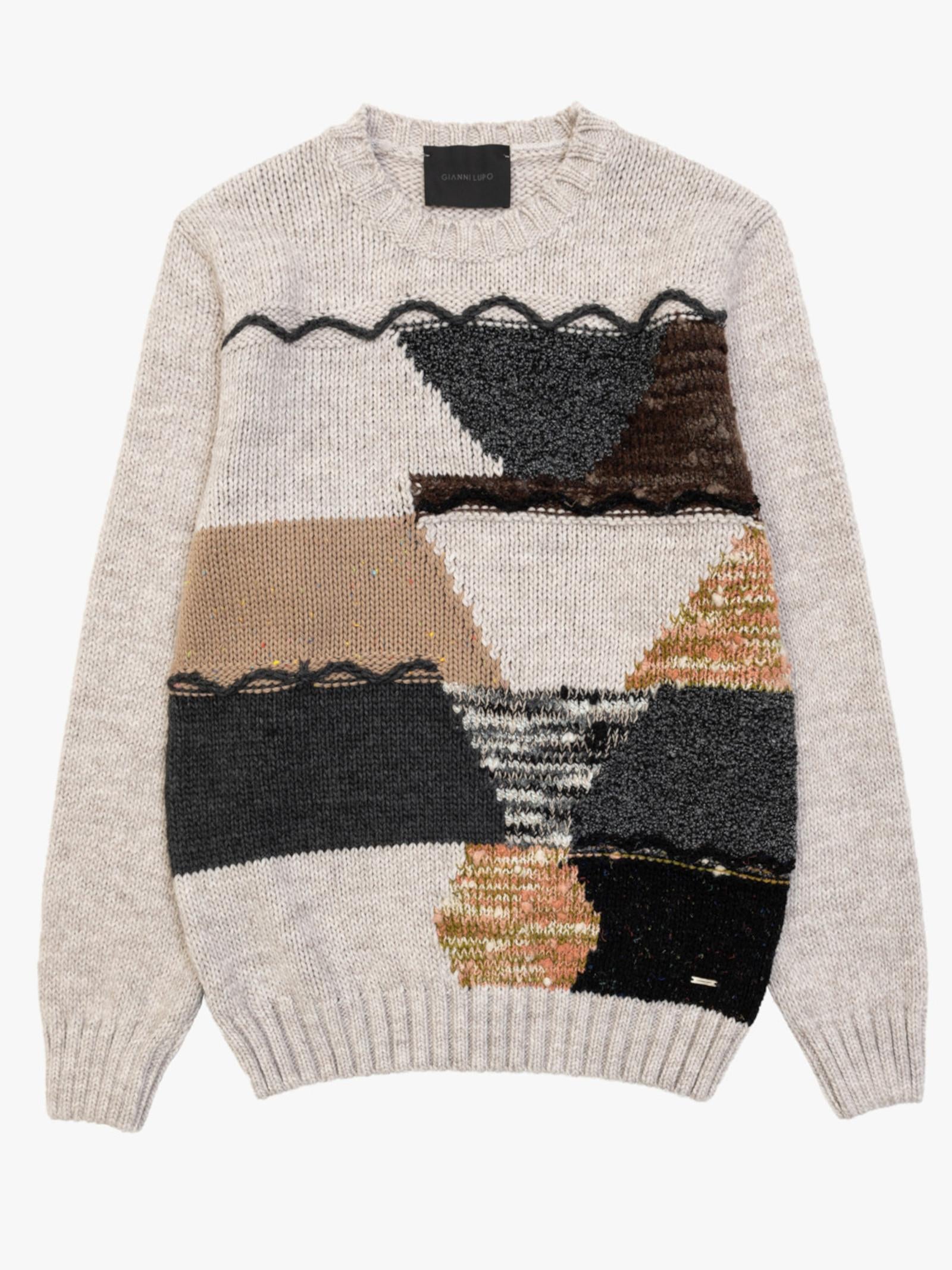 Maglia Uomo Beige girocollo