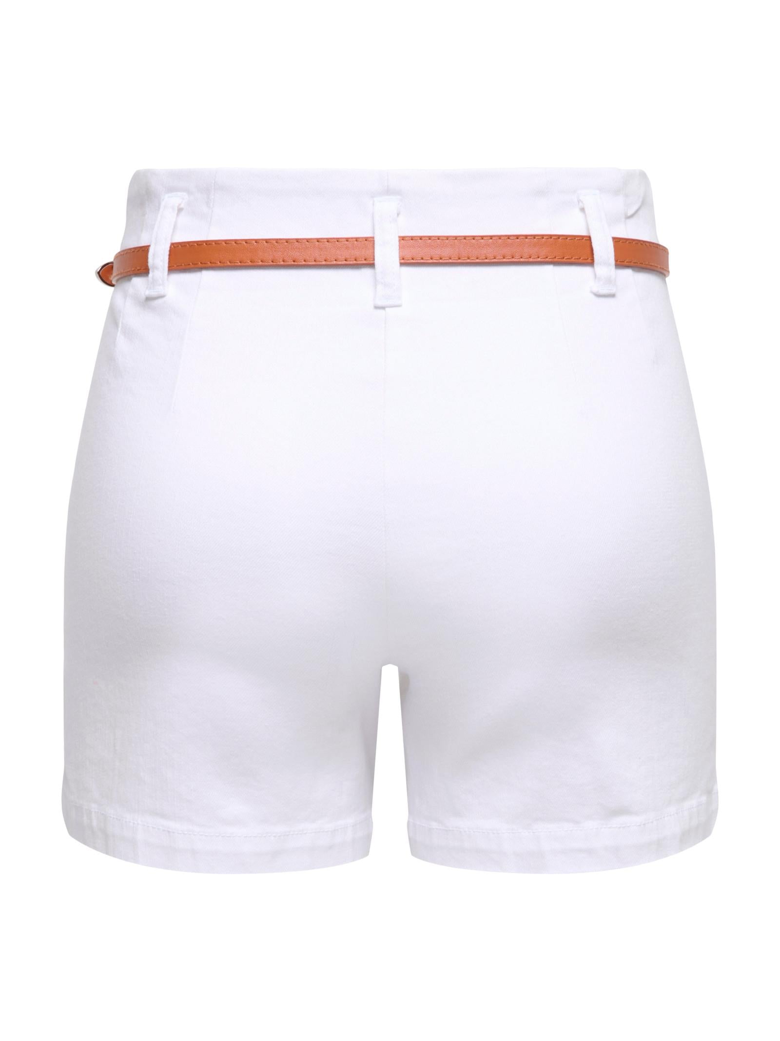 Shorts Only Bianco Martina Regular con cinturino 15372357 /White Denim ONLY 