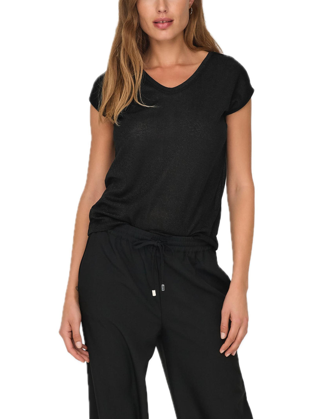 T-Shirt Only Silver Nero in lurex 15136069 /Black ONLY 