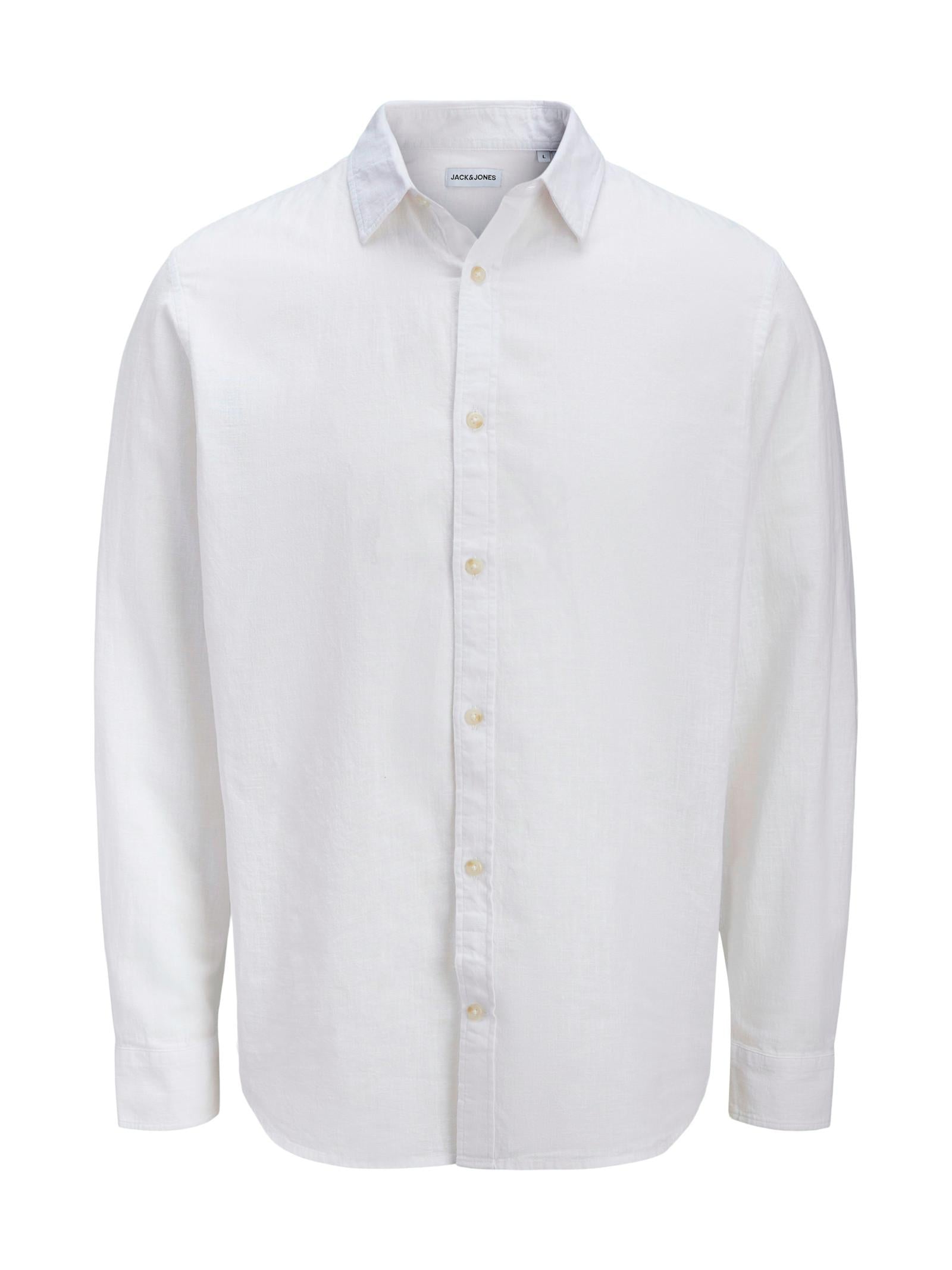 Camicia Jack & Jones Bianco Summer misto lino 12289174 /White JACK & JONES 