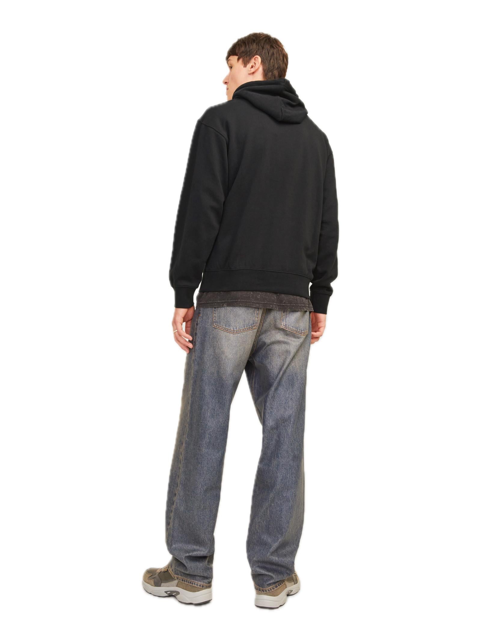 Felpa Jack & Jones Charge Nero con cappuccio 12257852 /Black JACK & JONES 