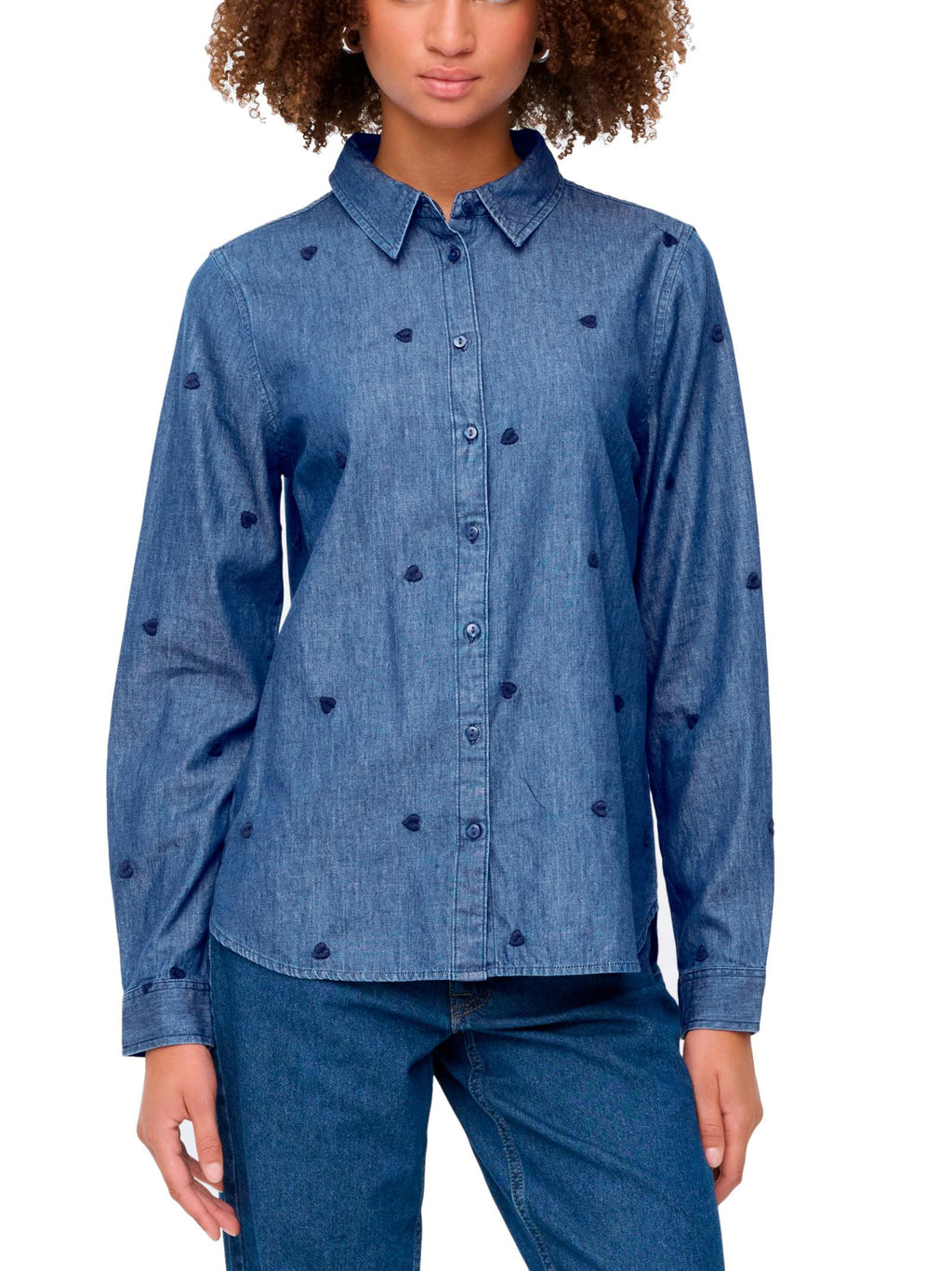 Camicia JDY Medium Blue Love con cuori 15363999 /Medium Blue Denim JDY 
