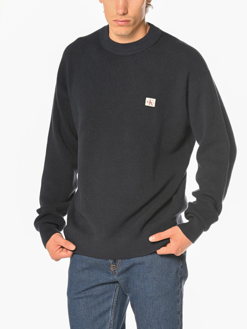 Maglia Calvin Klein Blu Waffle LV04RD313G CEF CALVIN KLEIN 