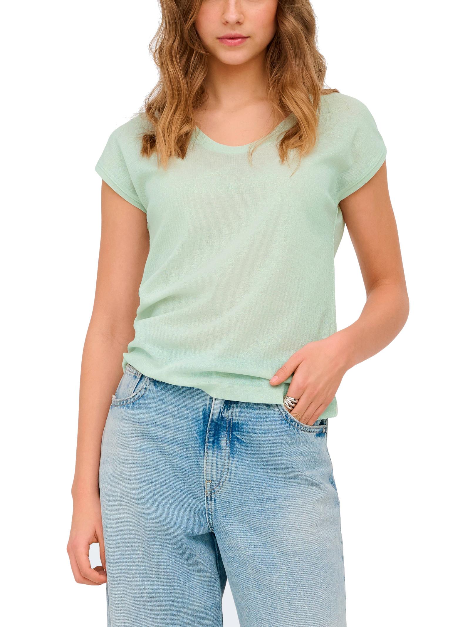 T-Shirt Only Silver Verde in lurex 15136069 /Green Lily ONLY 