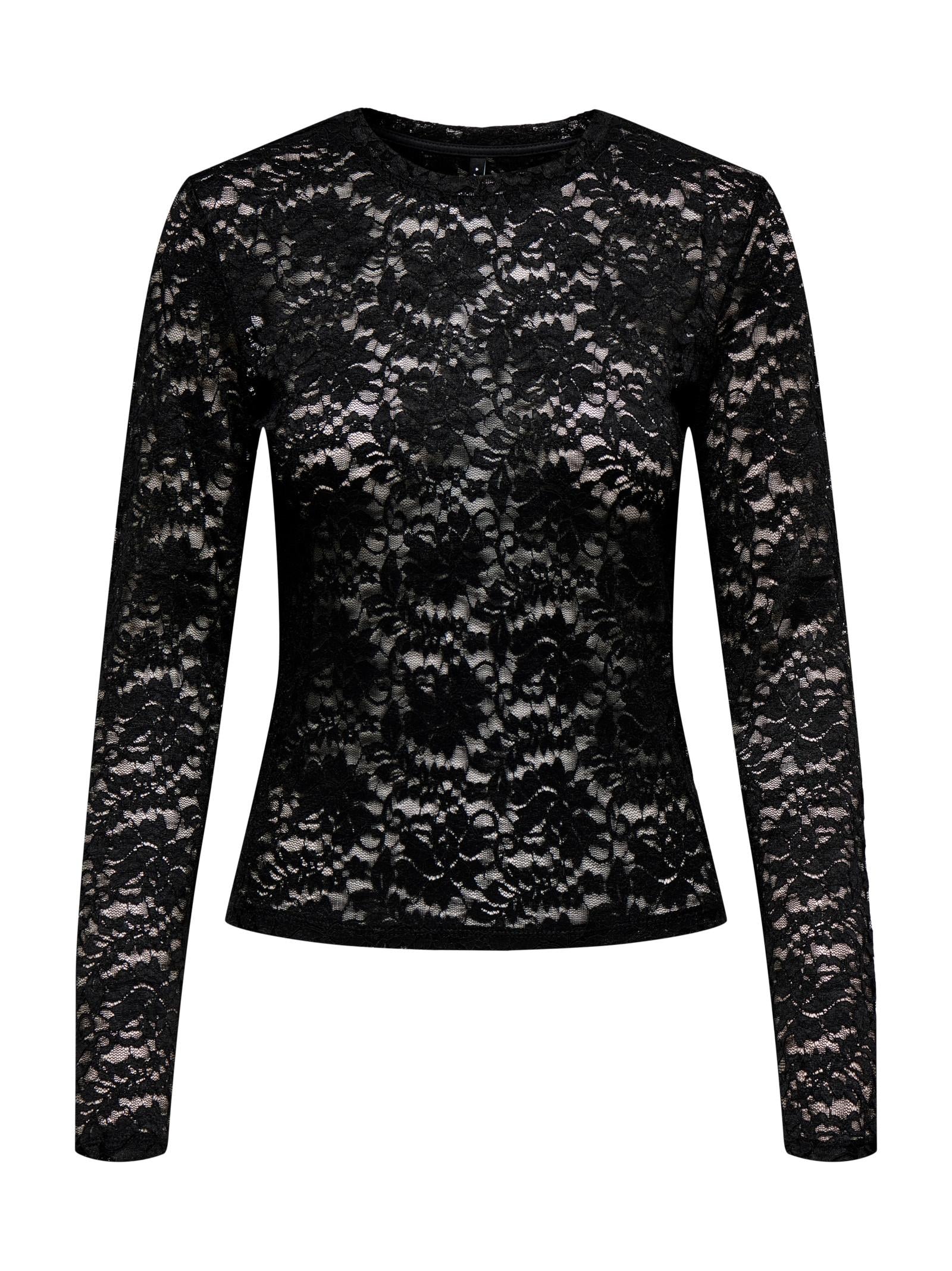 T-shirt Only Nikka Nero pizzo 15367565 /Black ONLY 