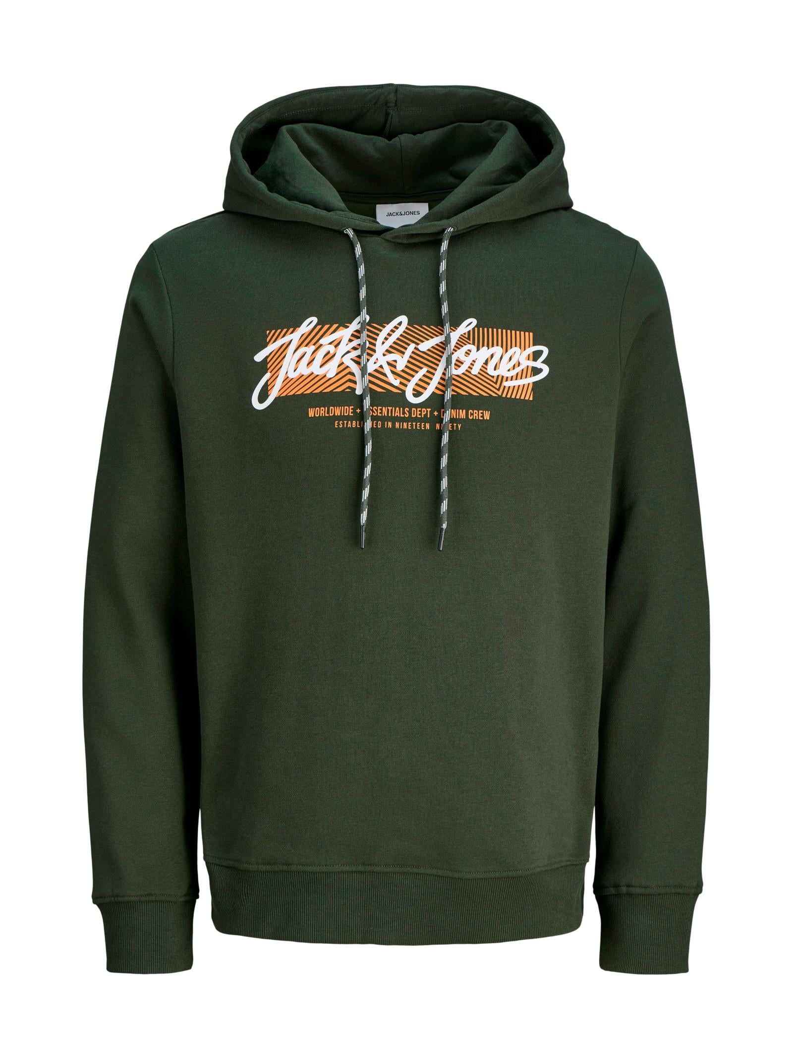 Felpa Jack & Jones Urban Verde bosco cappuccio 12279115 /Duffel Bag JACK & JONES 