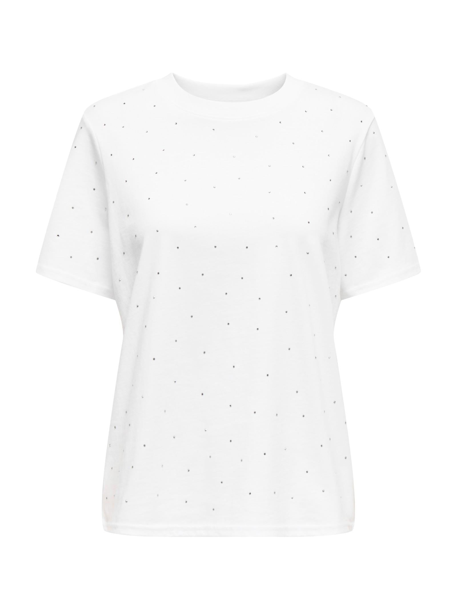 T-shirt Only Monia Bianco con glitter 15340939 /White ONLY 
