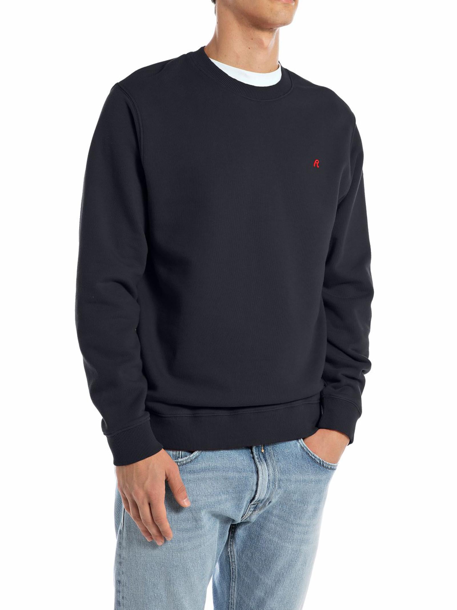 Felpa Replay Blu logo piccolo M3106 970 REPLAY 