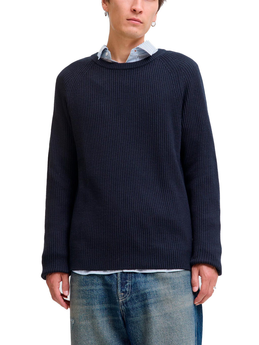 Maglia Jack & Jones Pannel Blu a costine 12278916 /Sky Captain JACK & JONES 
