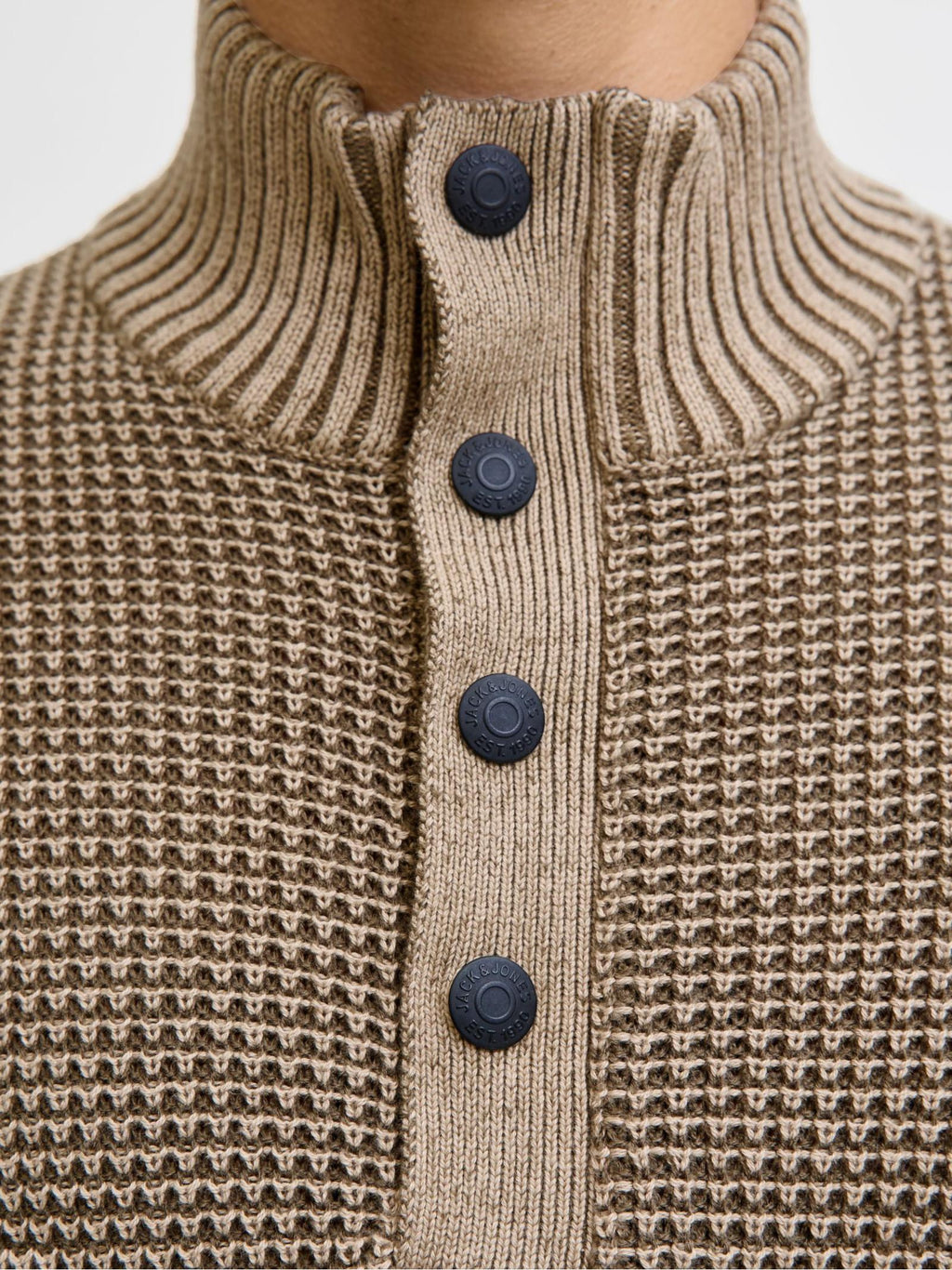 Maglia Jack & Jones Ethan Beige collo alto 12278965 /Crockery JACK & JONES 