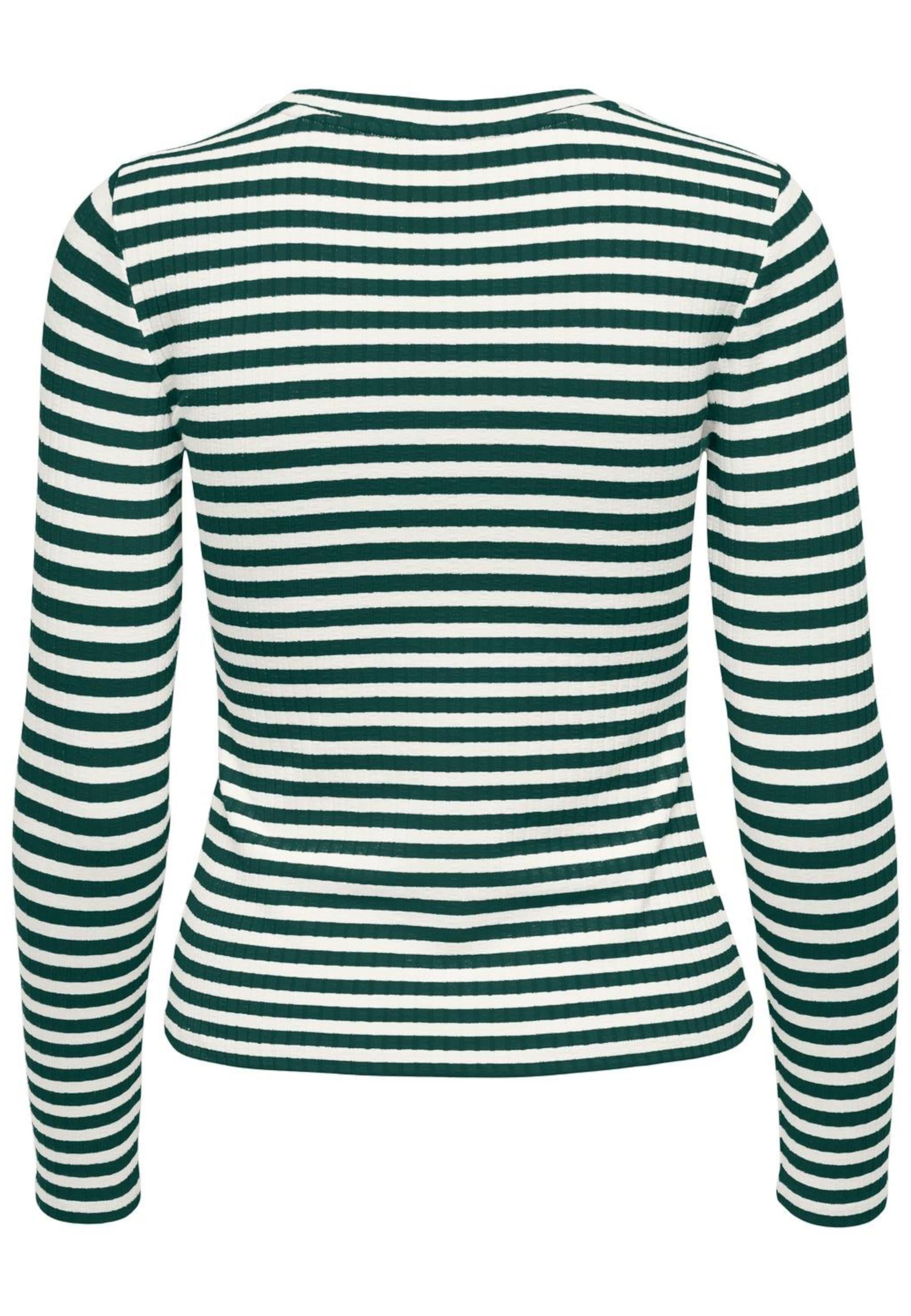 T-Shirt Jacqueline de Yong Verde bianco manica lunga