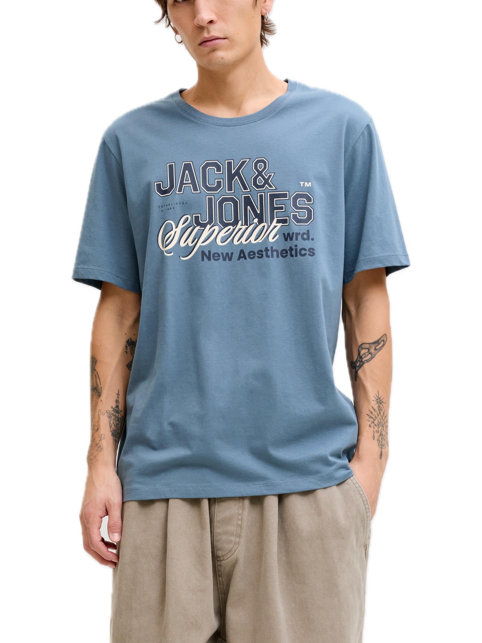 T-shirt Jack & Jones Avio Logo con stampa 12288016 /Blue Mirage JACK & JONES 
