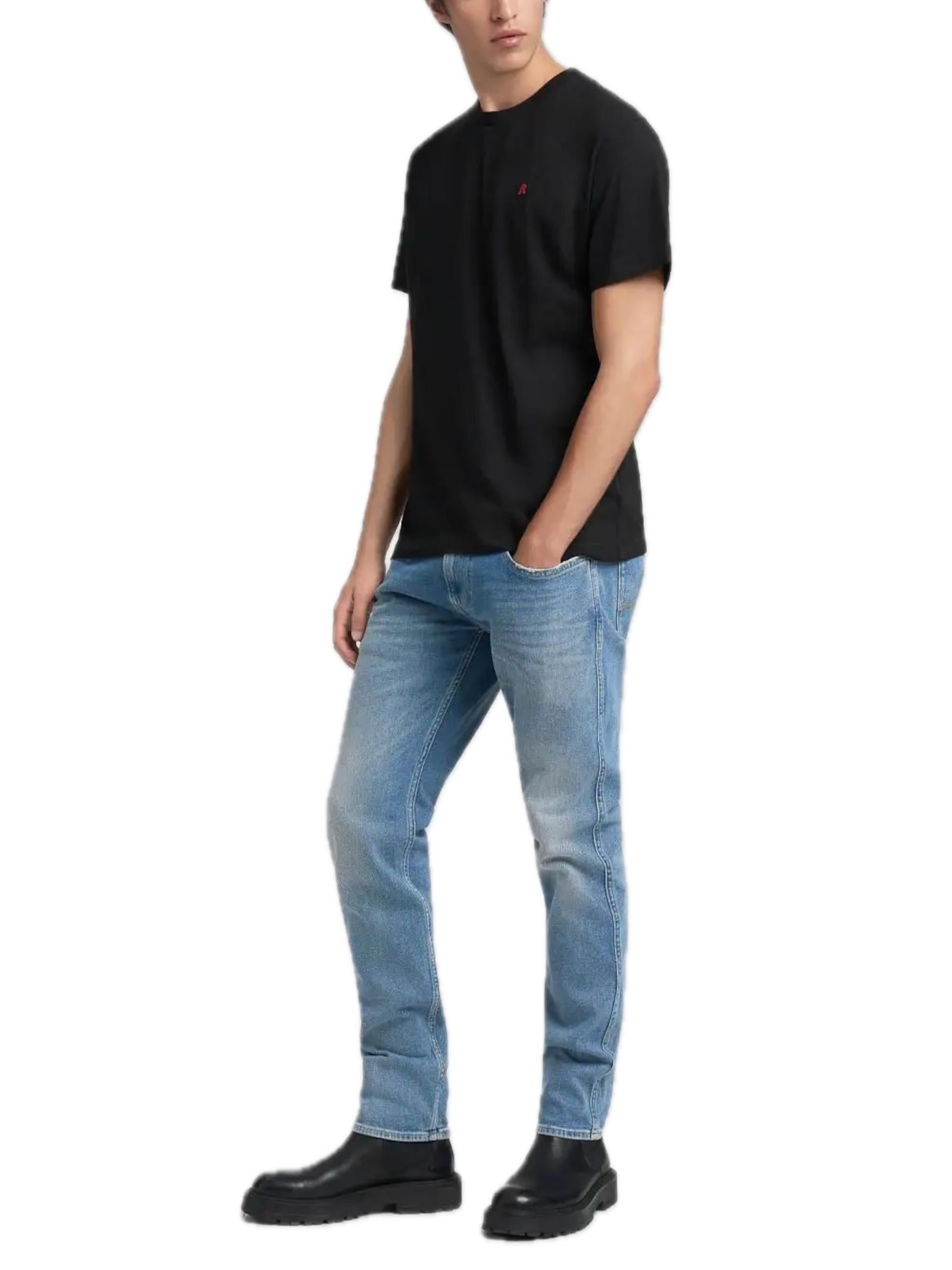 T-shirt Replay Nera Basic logo piccolo M3015 098 REPLAY 