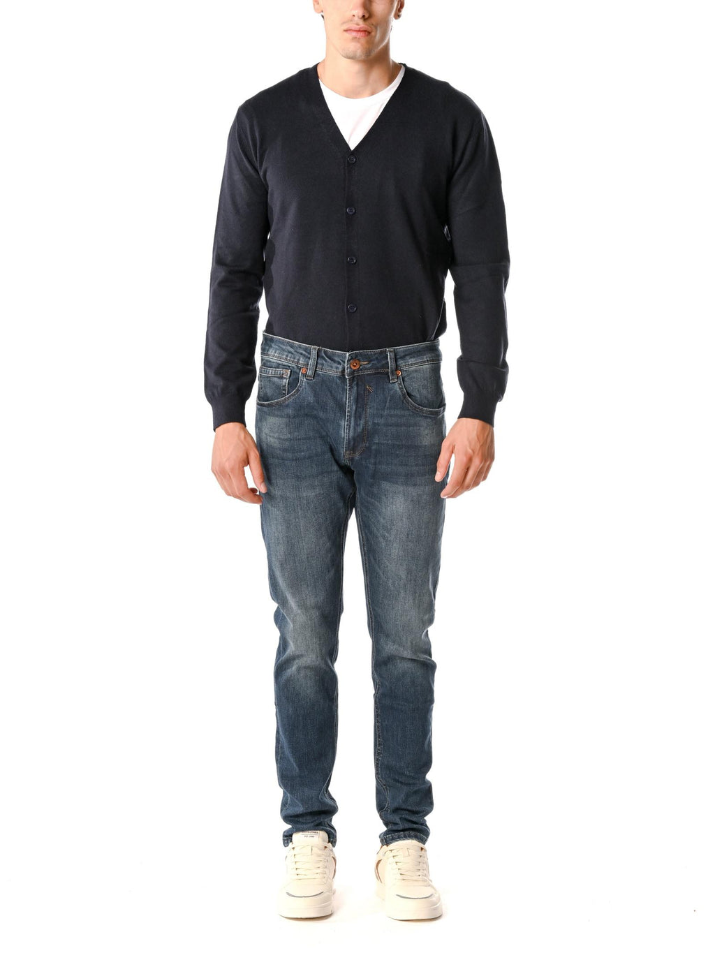 Cardigan Gianni Lupo Blu con bottoni GL513S NAVY GIANNI LUPO 