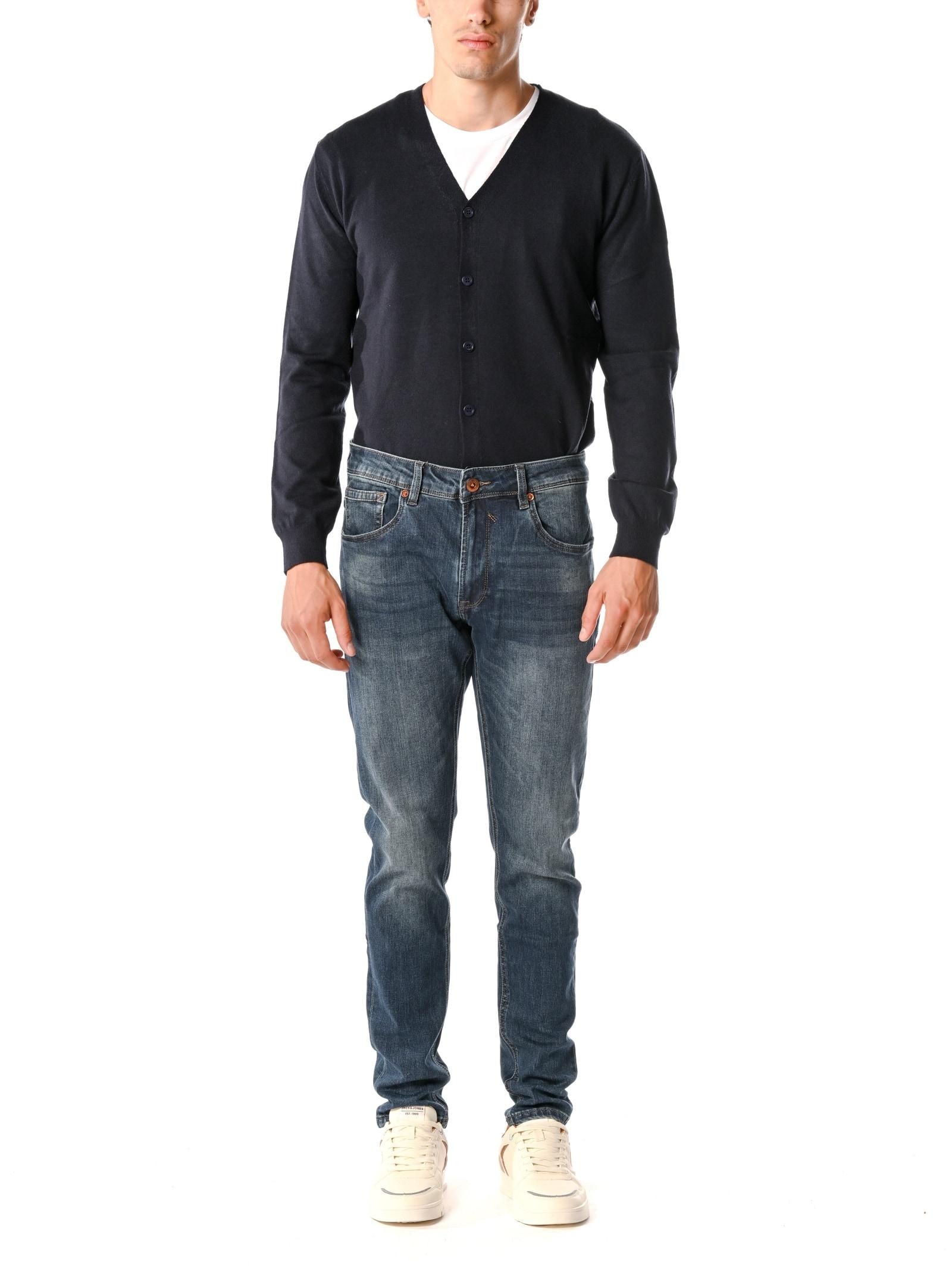 Cardigan Gianni Lupo Blu con bottoni GL513S NAVY GIANNI LUPO 