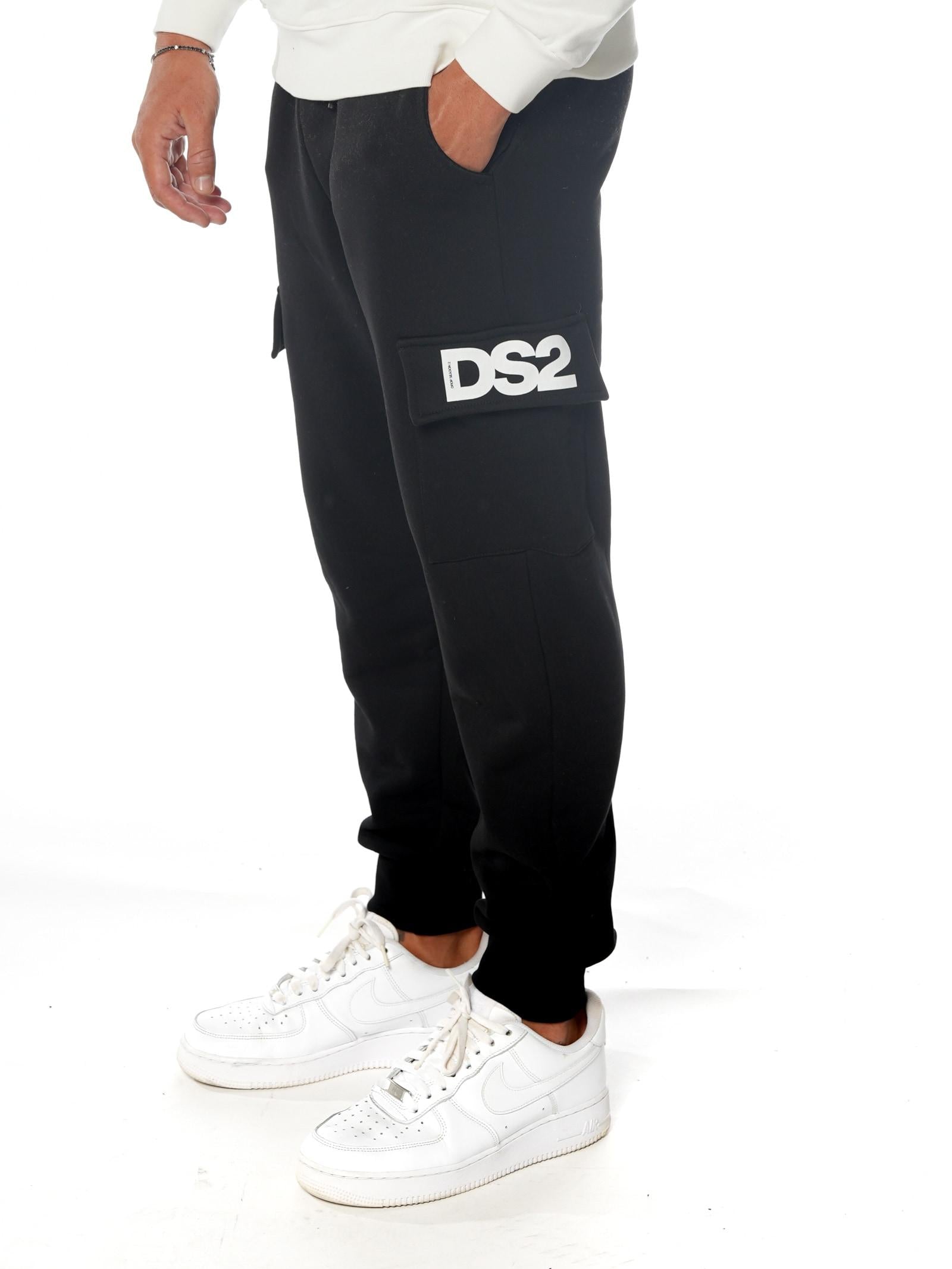 Pantalone DS2 Nero in felpa tasconi FW25226 NERO DS2 