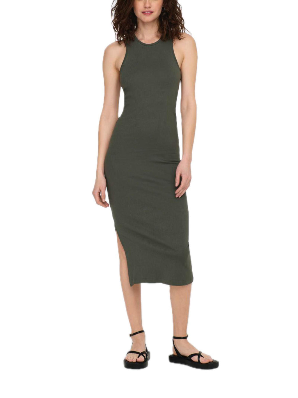 Abito Only Verde Belfast con scollo a O 15270619 /Beluga ONLY 