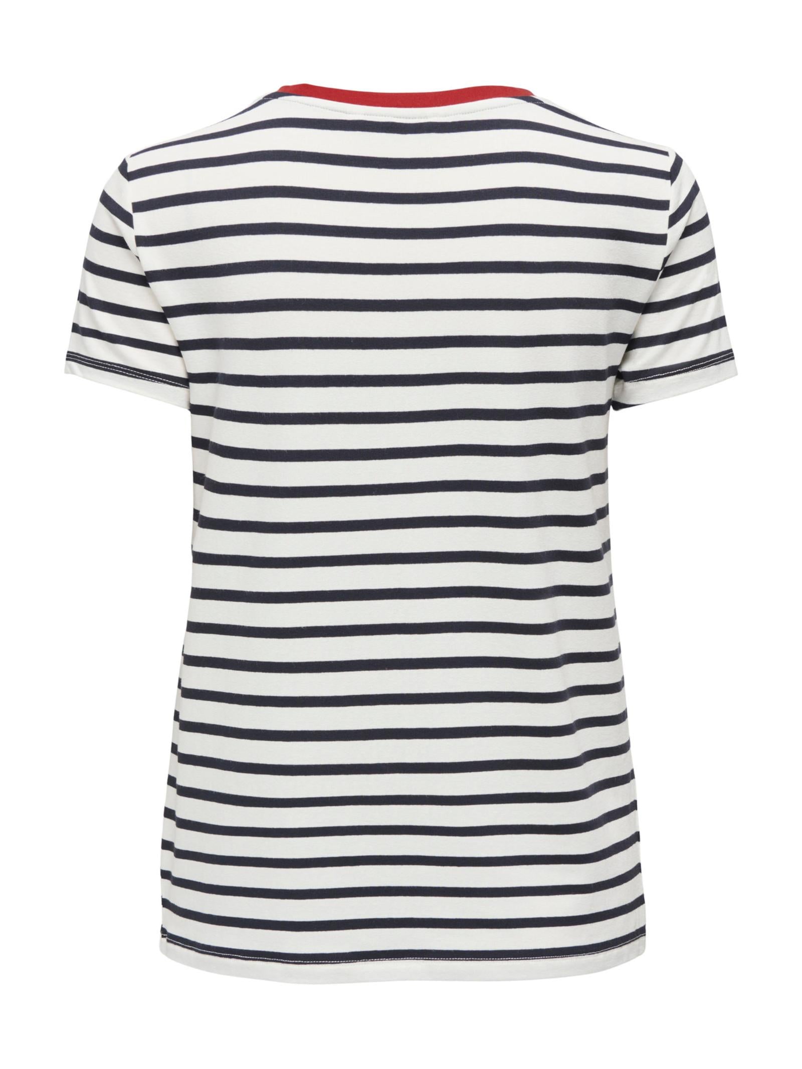 T-shirt Only Eart Bianco a righe 15318959 /HEART CLOUD DANCER ONLY 