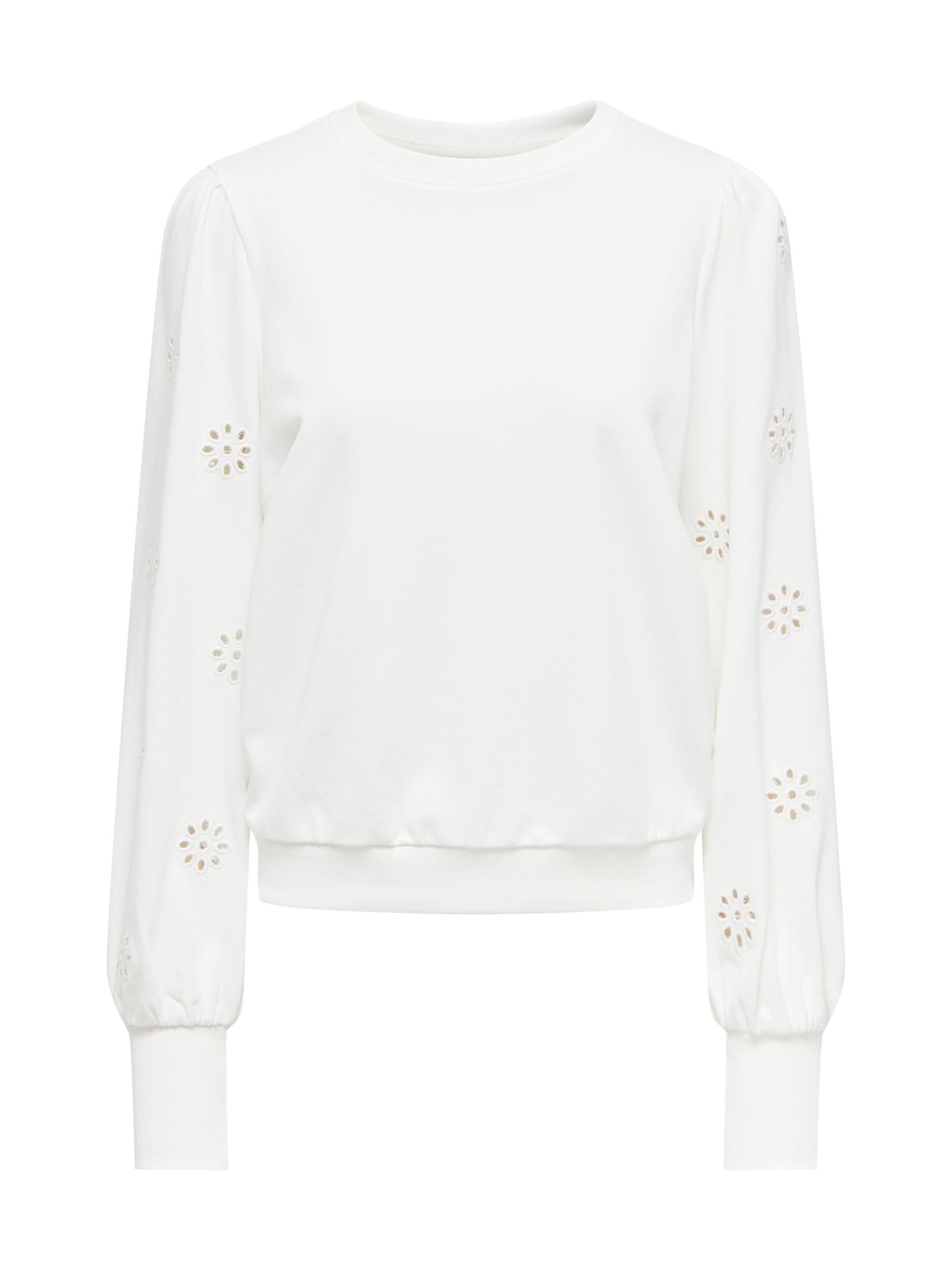 Felpa Only Femme Bianco con ricamo 15315687 /Cloud Dancer ONLY 