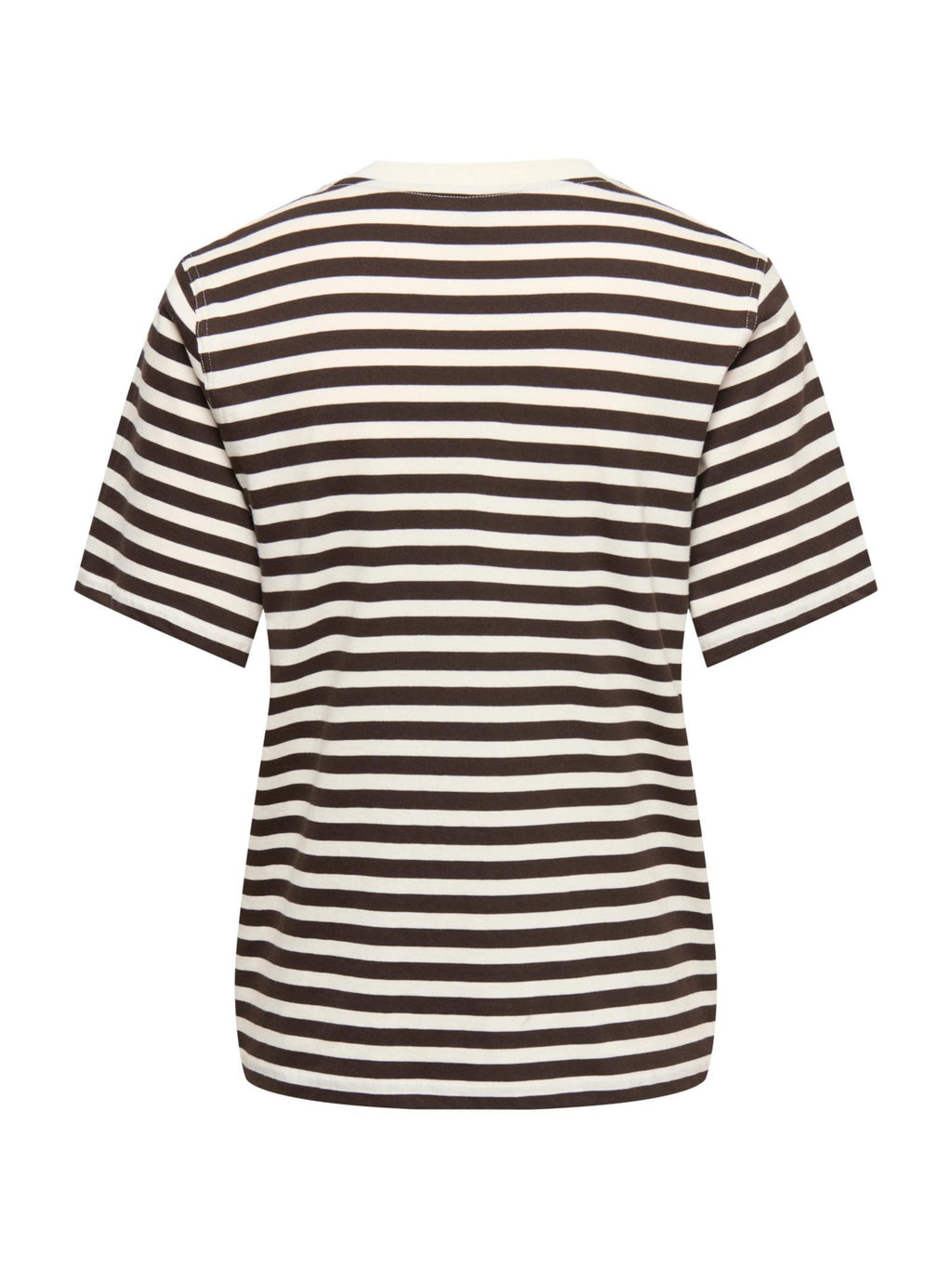 T-shirt Only Livina Bianco Marrone a maniche corte a righe 15359677 /Coffee Bean ONLY 