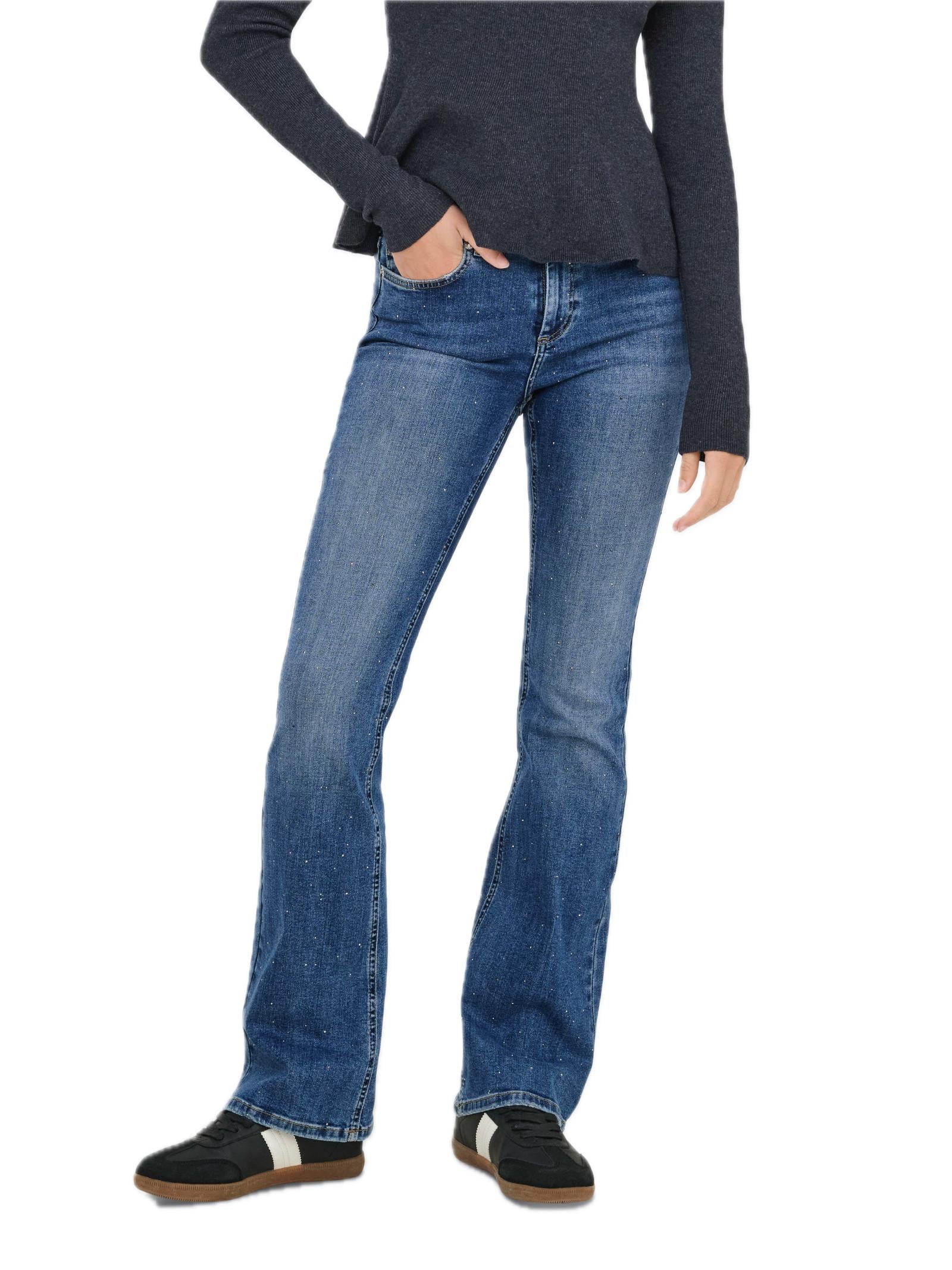 Jeans Only Blush Medium Blue a zampa strass 15352391 /Medium Blue Denim ONLY 