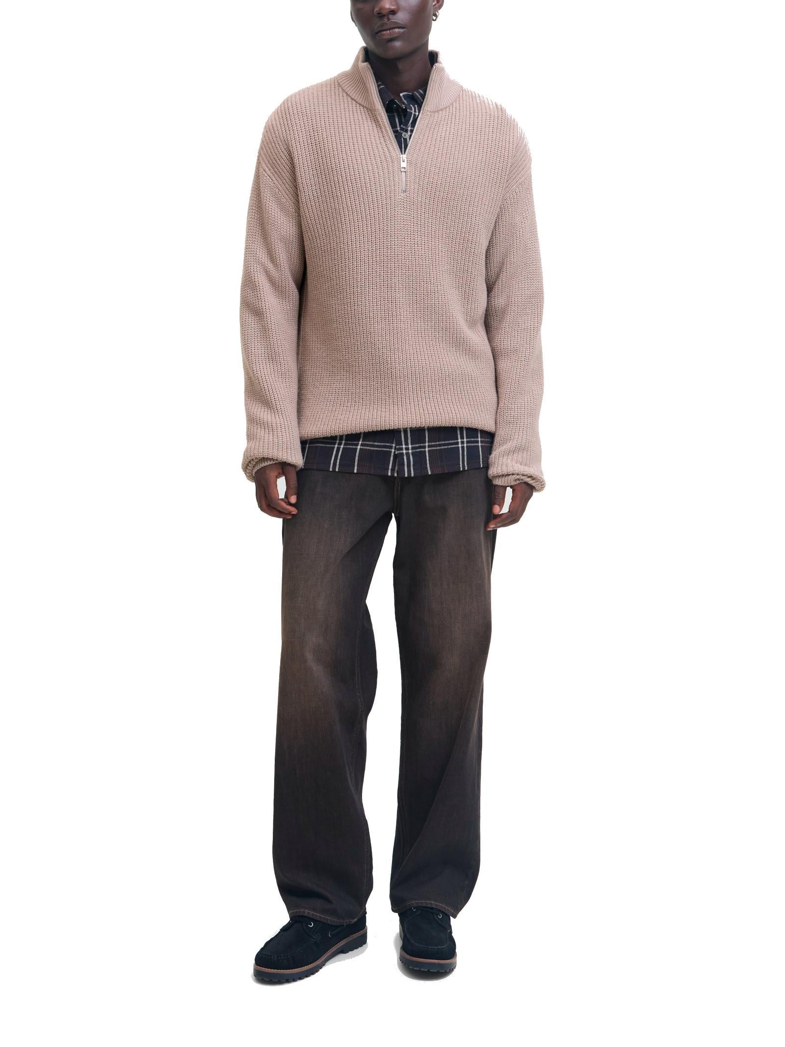 Maglia Jack & Jones Kaito Beige mezza zip 12278959 /Atmosphere JACK & JONES 