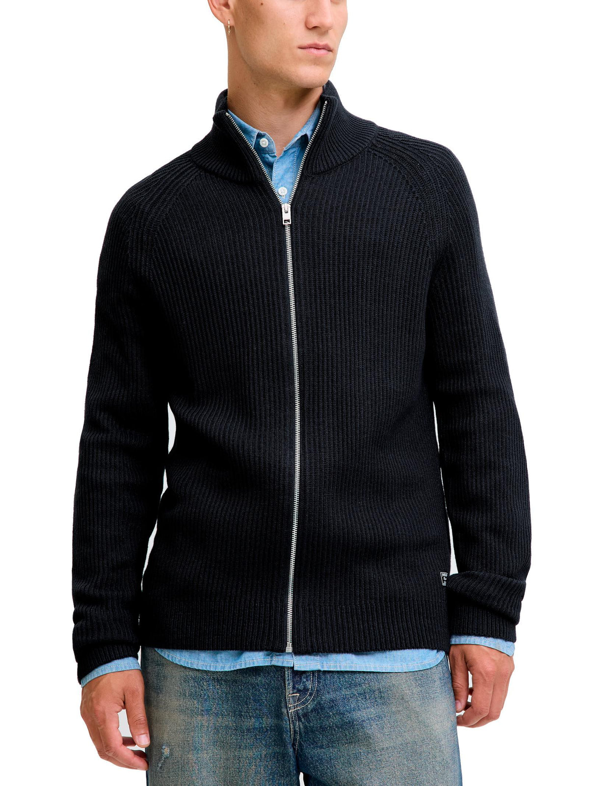 Cardigan in maglia Jack & Jones Pannel Blu a coste 12278920 /Sky Captain JACK & JONES 